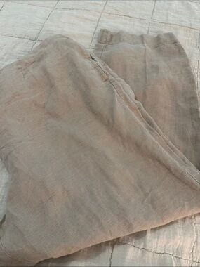 J. Jill Linen Pants pull on large  in Light Taupe pockets